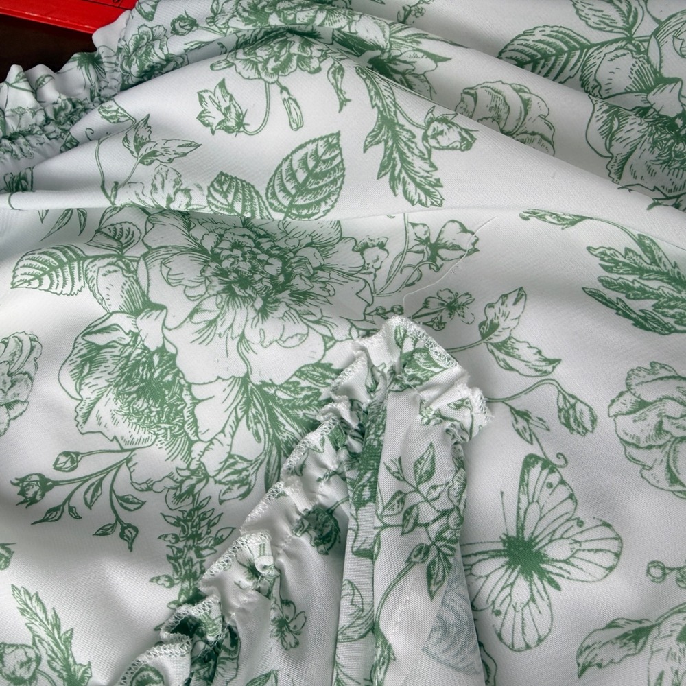 Scarlet Darkness Skirt Women 2XL Green Floral Maxi Tiered Ruffle Boho Cottage - Picture 7 of 9